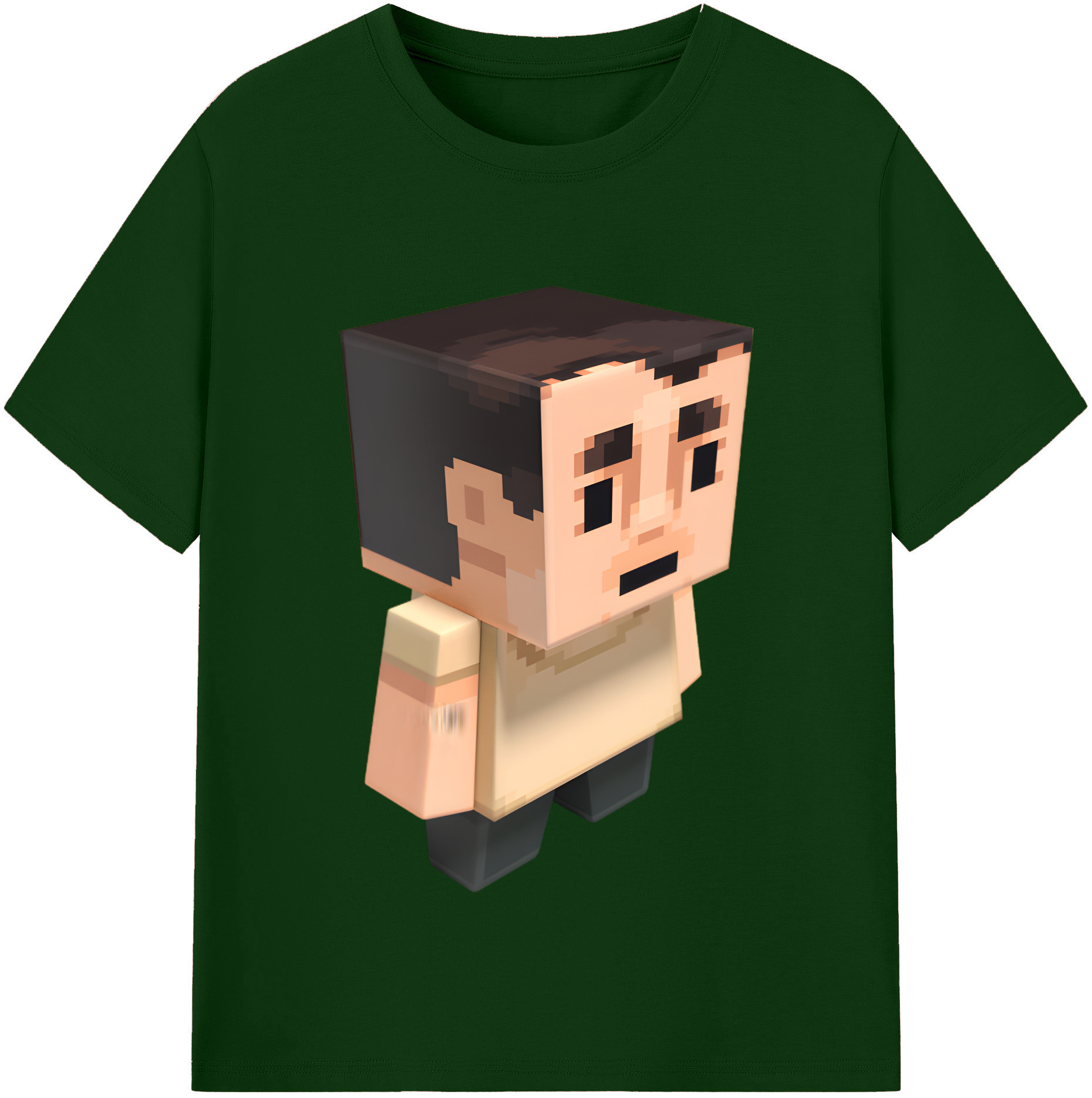 （画像用） マインクラフト ブロックの世界 Minecraft MC Block world 綿100％半袖Tシャツ（フロントプリント）